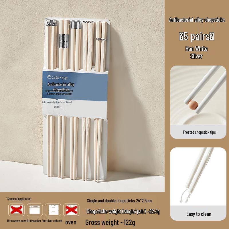 Beautiful Anti-Mold Household Alloy Chopsticks - One Per Family Member