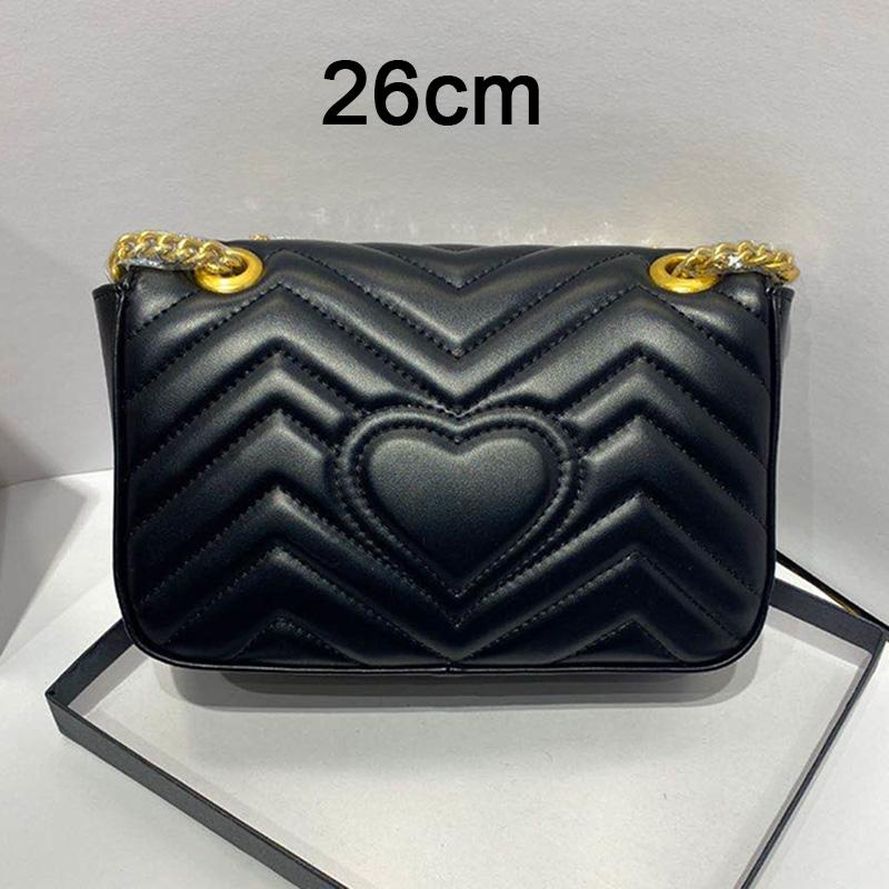 2024 модная дизайнерская сумка на плечо роскошные брендовые цепочки женские сумки через плечо кошельки стеганая маленькая сумочка в форме сердца L 26cm чёрный 14980₽
