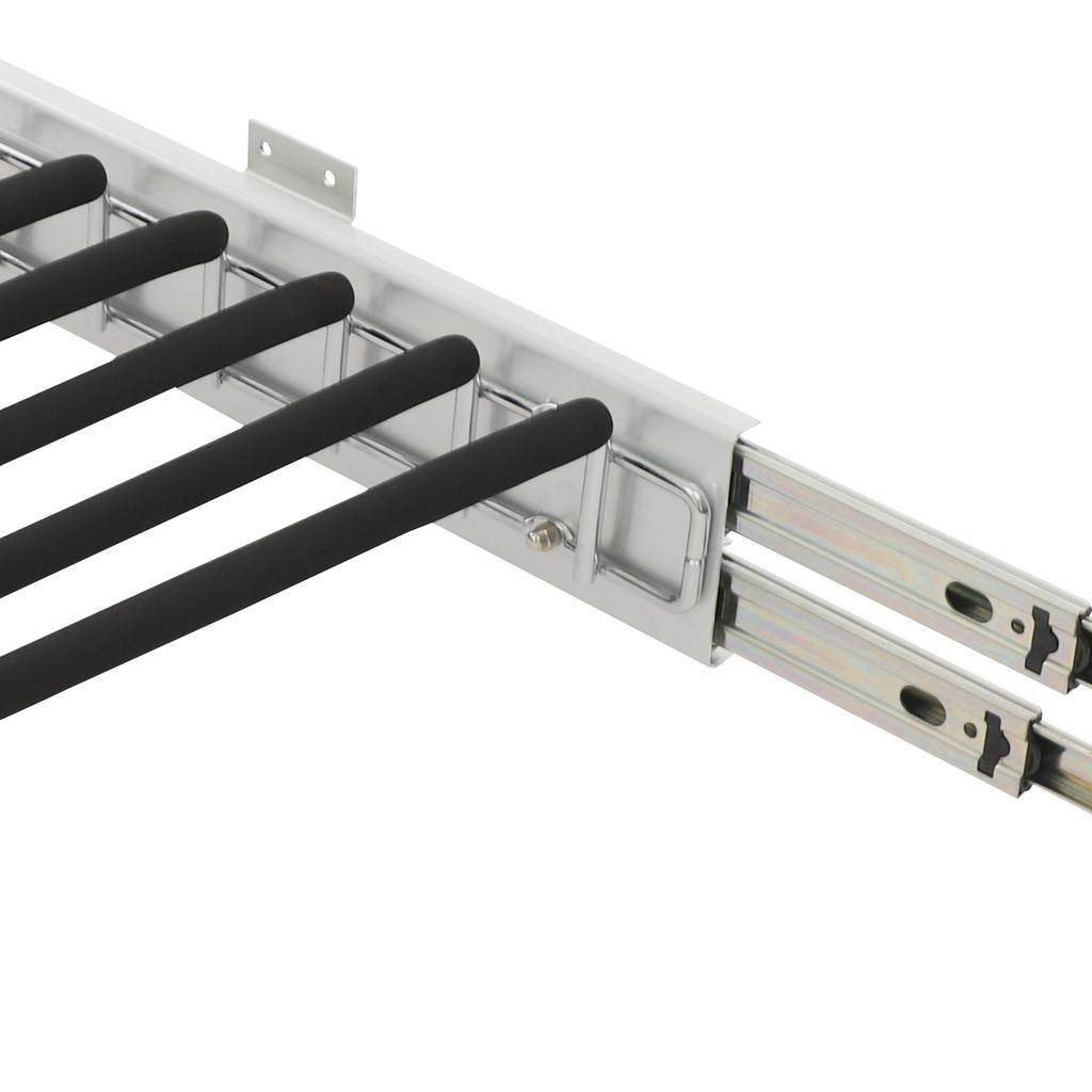Pull Out Trousers Rack, Sliding Pants Rack, 9-rod Side Mounted Trouser Hanger closet clothes hanging rod, trousers and coat