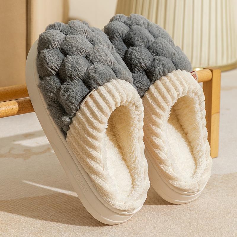Cotton Slippers for Women In Winter, Suitable for Home Use In Spring and Autumn, Indoor Warmth and Anti Slip Home, Cixi Winter Couple, Plush Men