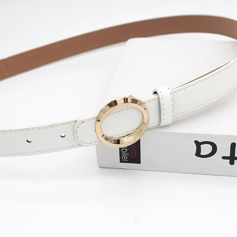 Student Jeans Decorative Pu Belt Women'S Circle Gold Alloy Multi-Colored Belt Women'S