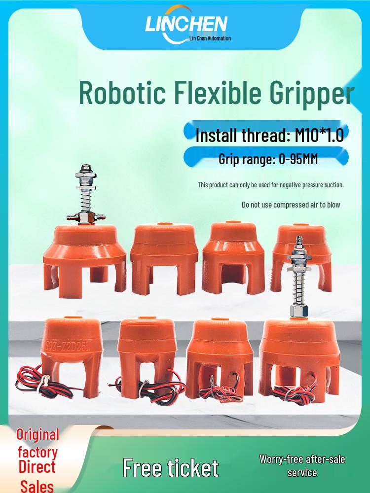 Flexible Pneumatic Robotic Arm Gripper with Soft Fingers and Claw Suction Cups ▼Two-jaw flexible gripper▼