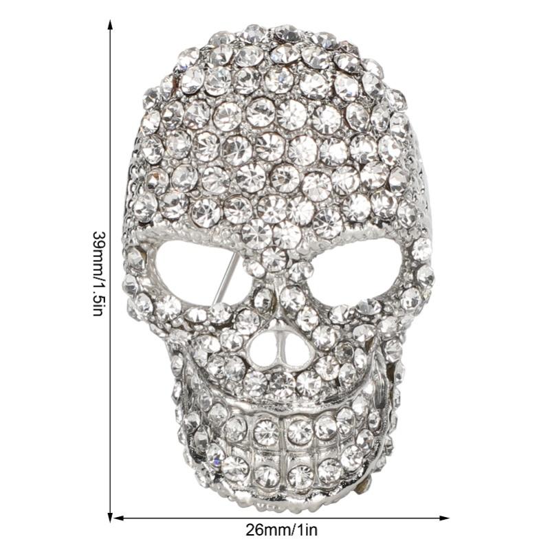 2Pcs Alloy Brooch Vintage Fashion Skull Heads Shape Suit Dress Pin Decor Accessory