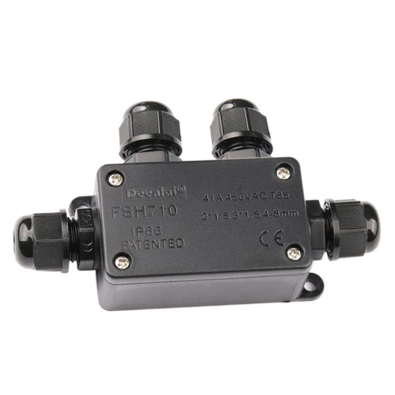 Outdoor Black Mini Waterproof Junction Box with Terminals