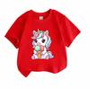 Kids Boys Girls Crew Neck Short Sleeve 100% Cotton T-Shirt, Cute Cartoon Unicorn Eating Ice Cream Pattern Casual Soft Breathable Tee Tops for Children