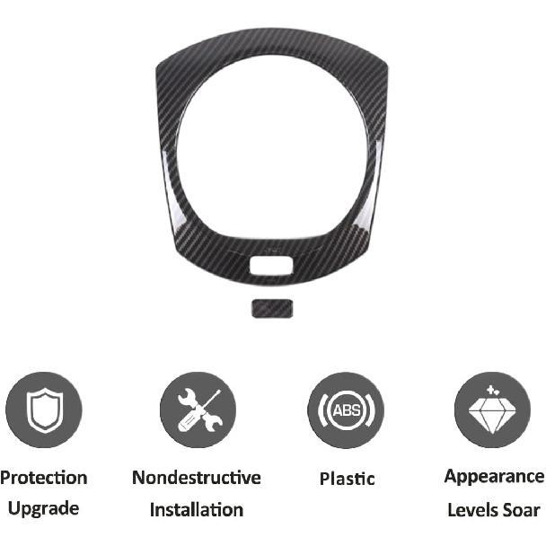 Car Interior Gear Shift Frame Trim Sticker for Mazda MX-5 ND 2015-2023 Center Console Panel Trim Cover Interior Accessories (Carbon Fiber)