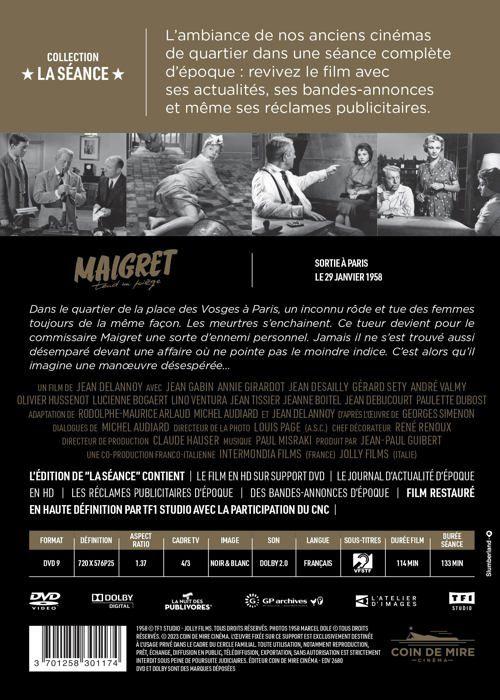 Dvd film coin de mire cinema maigret tend un piège édition sélection dvd