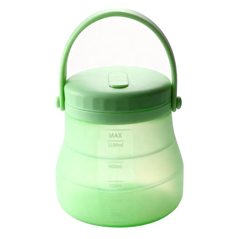 Leak-Proof Silicone Fresh Keeping Food Bucket Heat Resistant Reusable Container 800/1200/1500ml for Camping Food Storage