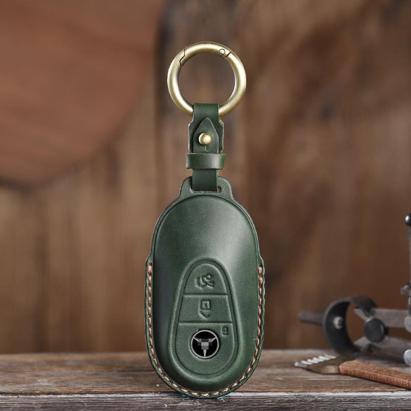 Retro and Old Style Handmade Real Cowhide Car Key Cover Is Suitable for Mercedes-Benz Bag Case.