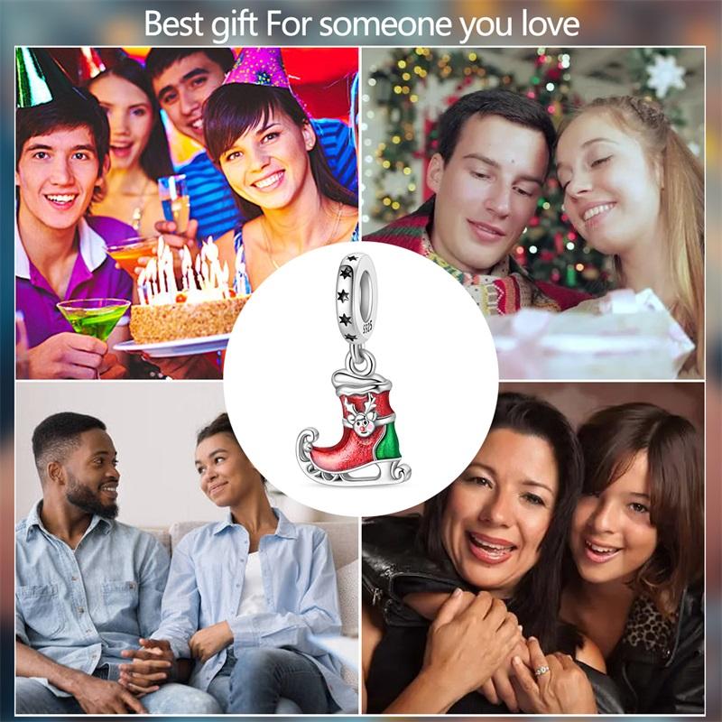 New 925 Silver Christmas Collection Charms Beads For Women Fit Bracelet DIY Birthday Party Jewelry Gifts