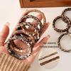 5PCS Fashion Leopard Hair Bands Stretch Fabric Hairband Hair Elastics Lightweight Hair Ties For Multiple Hairstyles