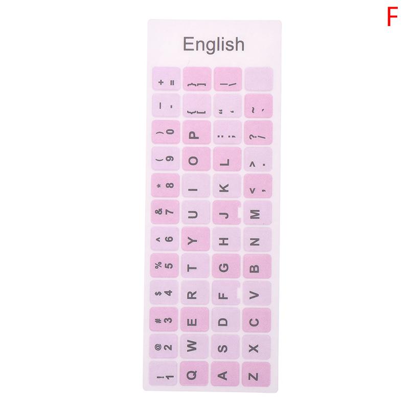1Pc English Keyboard Sticker Makaron Color Key Sticker Desktop Computer Sticker