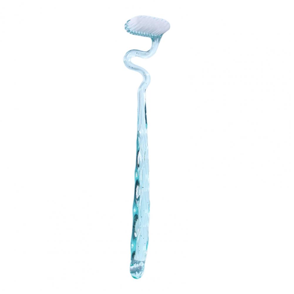 19cm Toothbrush With Hanging Hole Design S-Shaped Vertical Brush Soft Bristles Anti-Slip Handle Toothbrush Tongue Massage Tools