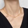 18K Gold Box Chain Necklace with Clip Bead - No Fade, Short, Simple, Versatile Gift for Women