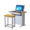 Flip-Top Steel Computer Training Desk Set with Stool