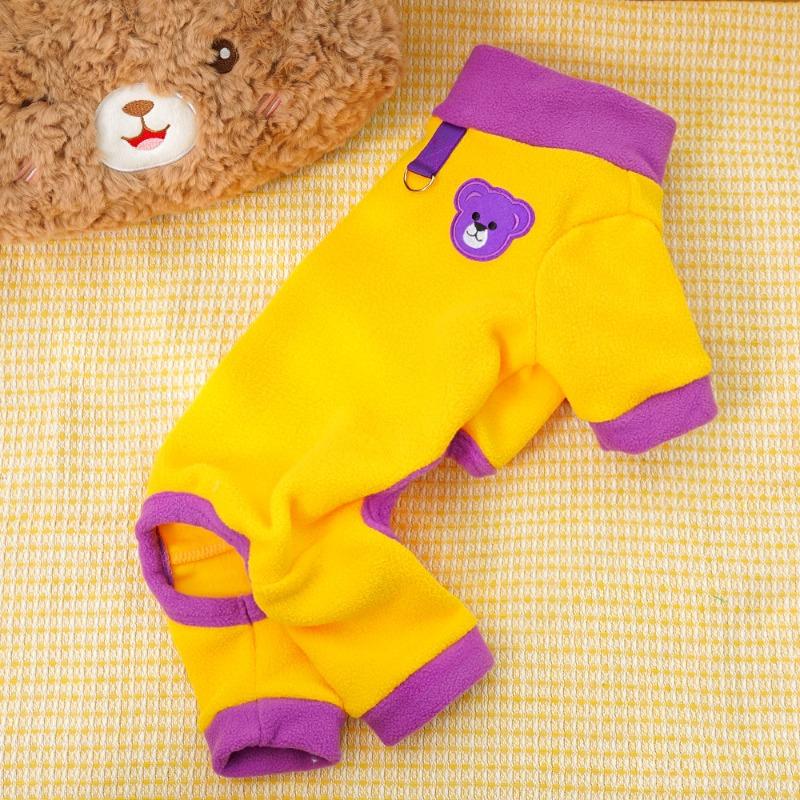 Pet British short, small and medium dog, cat clothes, autumn and winter dog fleece contrasting colors, tractable cat supplies clothing