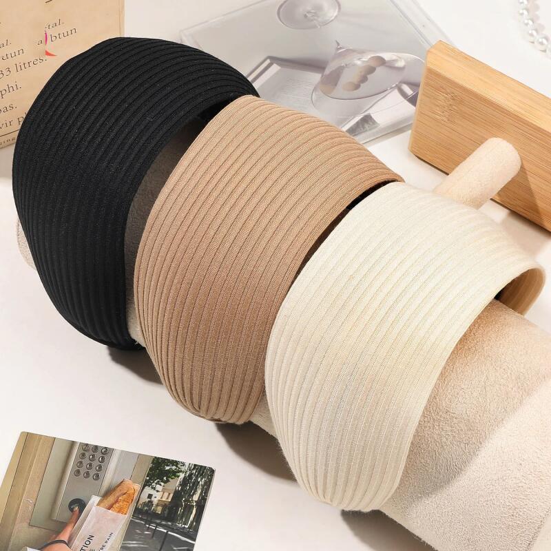 New Fashion Wide Hair Hoop Hairband Solid Stripes Hair Bands for Women Girls Nonslip Twilled Headbands Hair Accessories Headwear
