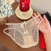 Women's Panties Low Waist Lace Cross Waistband Lace Trim Hollow Out Light Sexy Underwear Breathable Comfortable