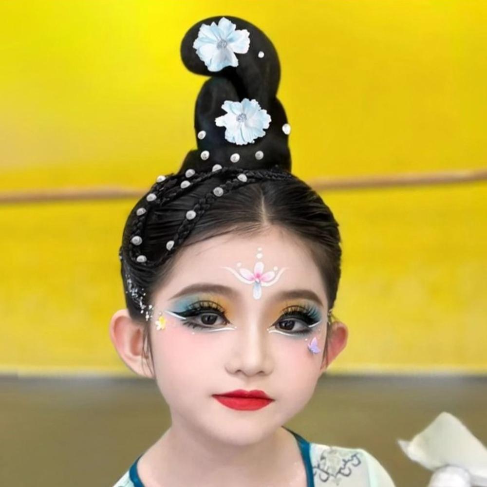 Perlenblume Hanfu Perücke Stirnband Vintage Chinesisch Antiker Dutt Prinzessin Cosplay