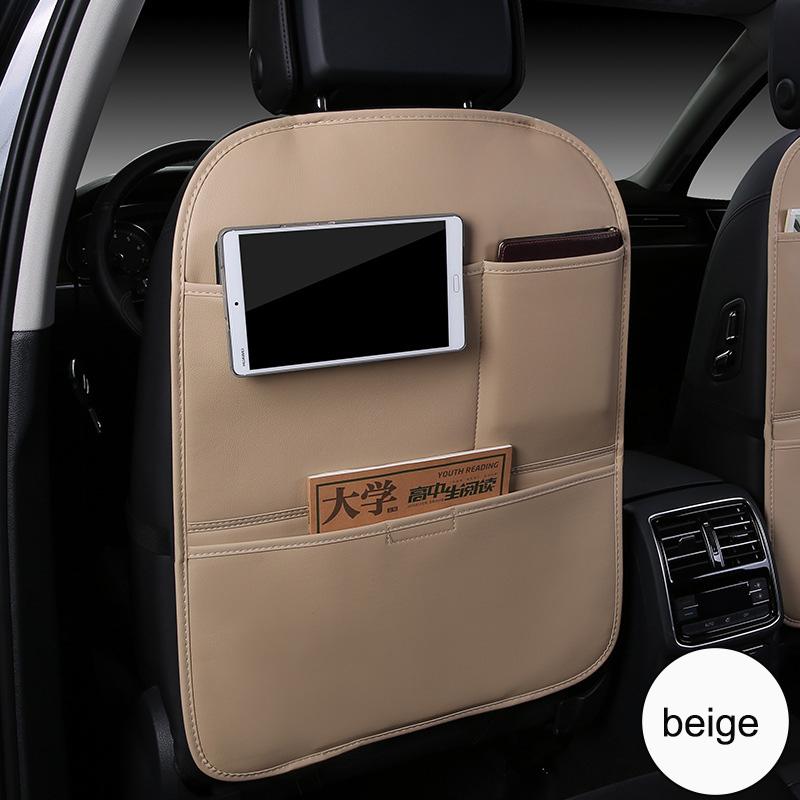 PU Leather Car Seat Back Storage Bag Protector For Children Kick Mud Dirt Pad Auto Anti Kick Mat Pad Interior  Accessorie