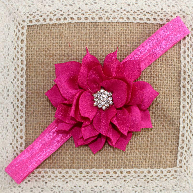 European & American Baby Rhinestone Lotus Headband – 13 Colors