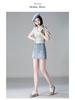 Spring 2026 Women's Retro Denim High-Waist Skort - Slimming, A-Line Design