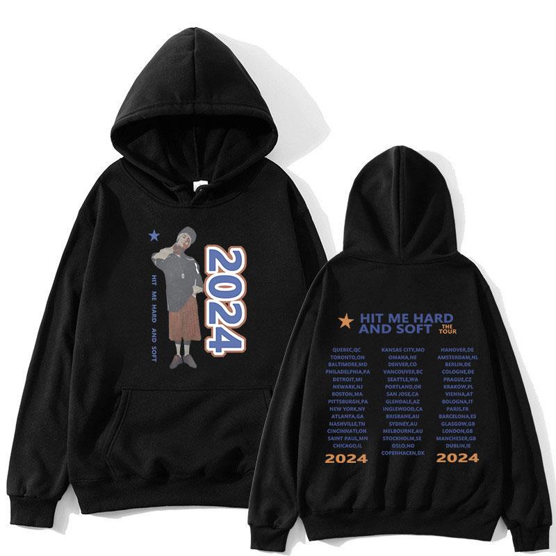 Hit Me Hard and Soft Tour Hoodies Men Women Hip Hop Oversized Hooded Sweatshirts Autumn Winter Fleece Warm Long Sleeve Pullovers
