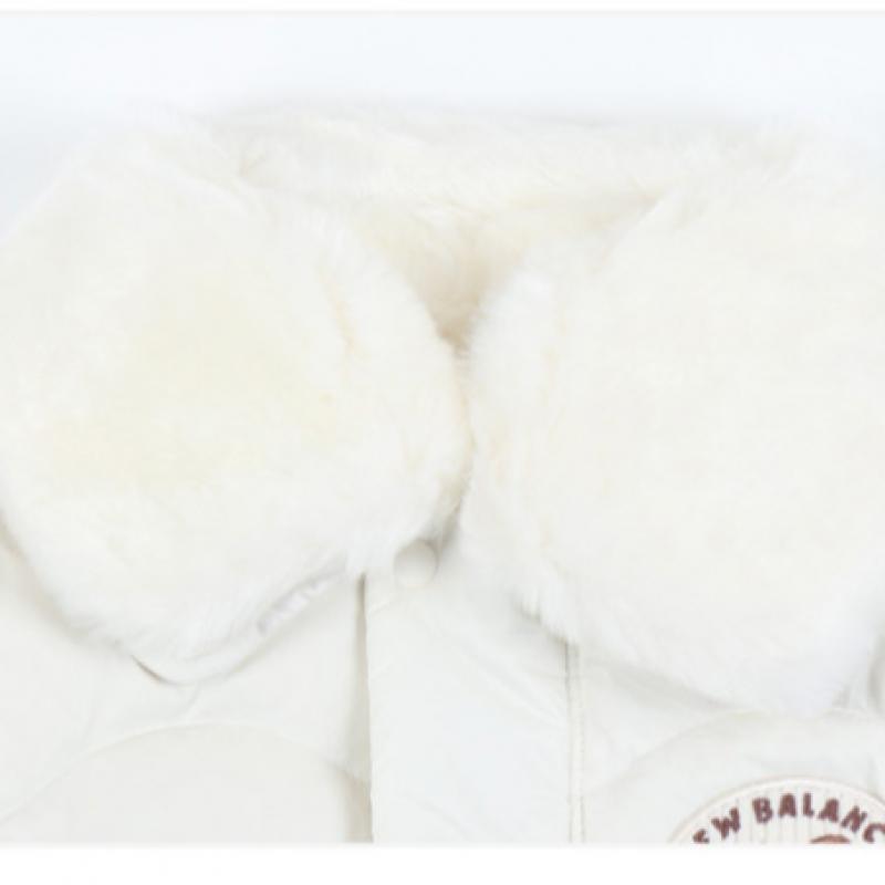 New Balance Kids Tree Collar Detachable Quilting Down Jacket Ivory