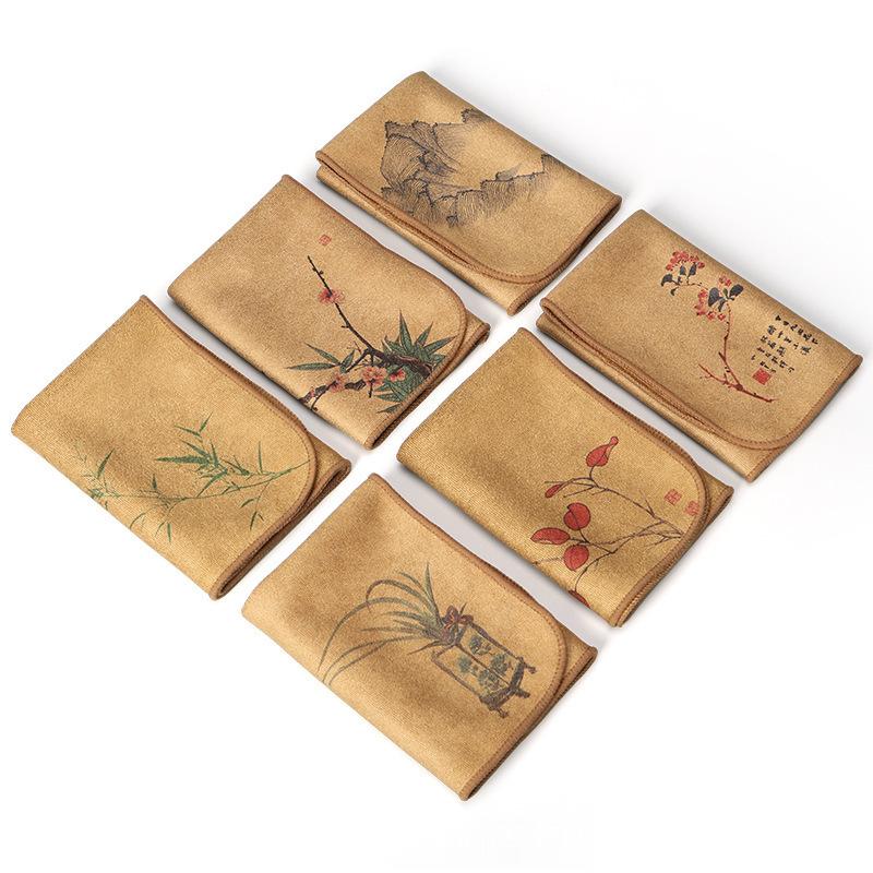 Colorful tea towel, absorbent cloth, thickened dining table cleaning tea cloth, cotton home kitchen cleaning cloth