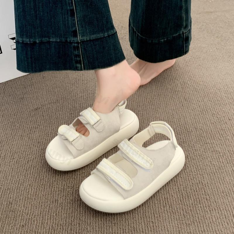 Fashion 2025 Summer Fashion Trend Casual Thick Sole Sandals Women's Back Strap Hollow Breathable Comdortable Soft Soled Beach Cool Shoes