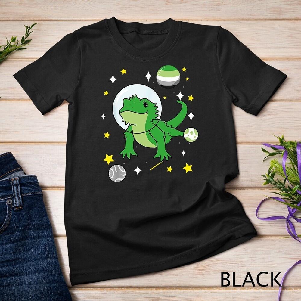 2025/Aromantic Bearded Dragon In Space Aromantic Pride T-Shirt Unisex T-shirt Unisex T-Shirt M