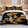 10 Sizes Gold Butterfly Bedding Set Luxury Black Duvet Cover Bedclothes 3d Printed Comforter Bedding Sets For AdultsCute Bed Set