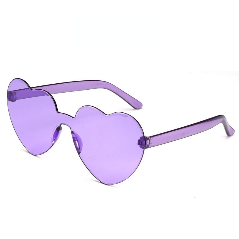 

Women Colors Polycarbonate Heart Shape Tinted Party Sunglasses Girls Vintage UV400 Colors Rimless Polarized Sun Glasses Other