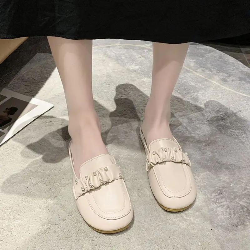 Fashion Flat Round Toe Shoes Comfortable Elegan Slides On Sale Chic Elegant 2025 Trend Fashionable Women's Slippers and Ladies Sandals