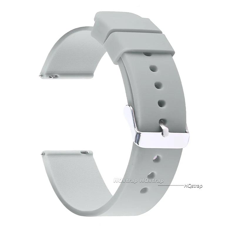 

Universal Silicone Watch Strap 14 16 18 20 22 24mm Quick Release Wristwatch Band Women Men Sports Watches Bracelet Wrist Belt 14mm серый