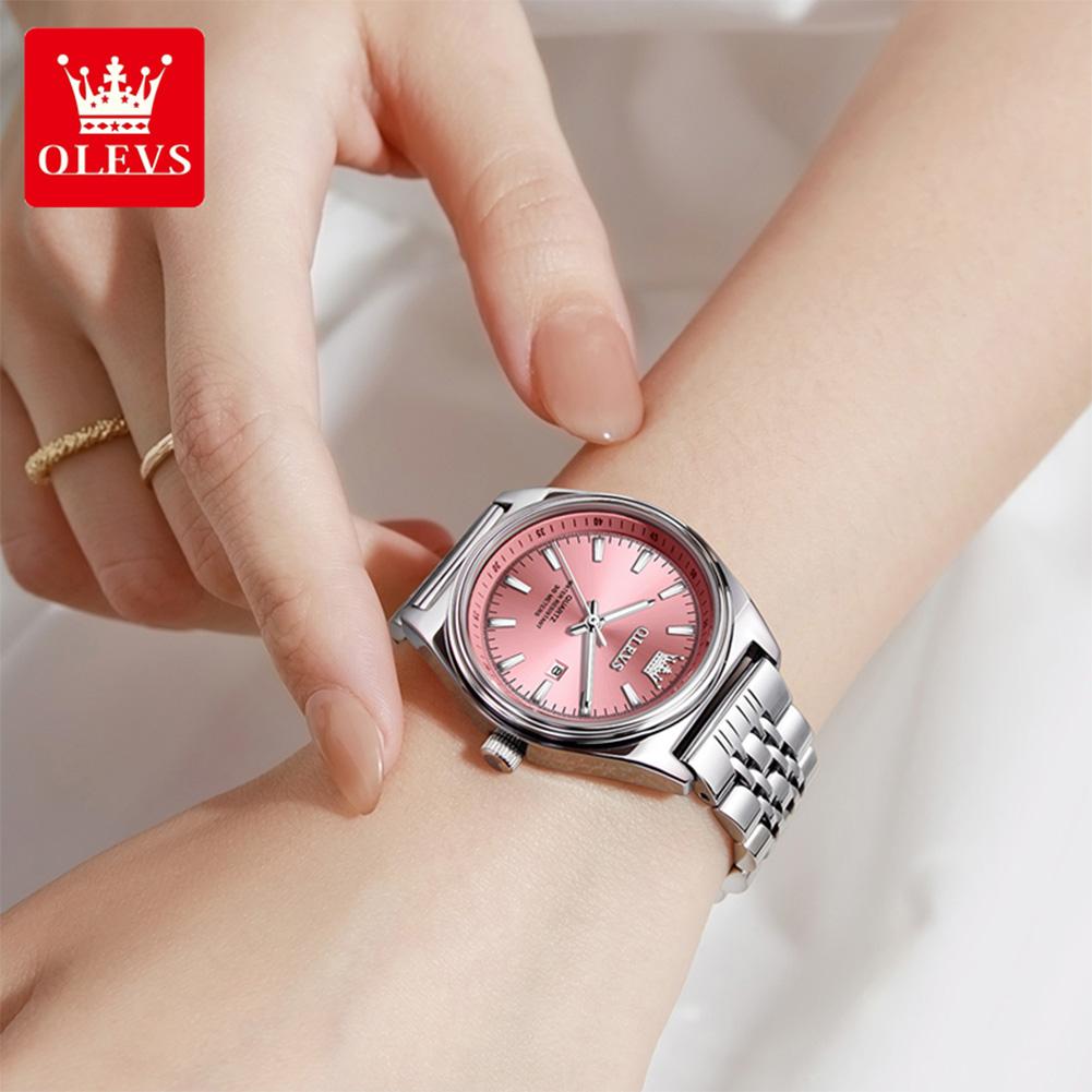 OLEVS New Fashion Purple Dial Ladies Quartz Wristwatches Luxury Watch Women Waterproof Casual Dress Female Clock