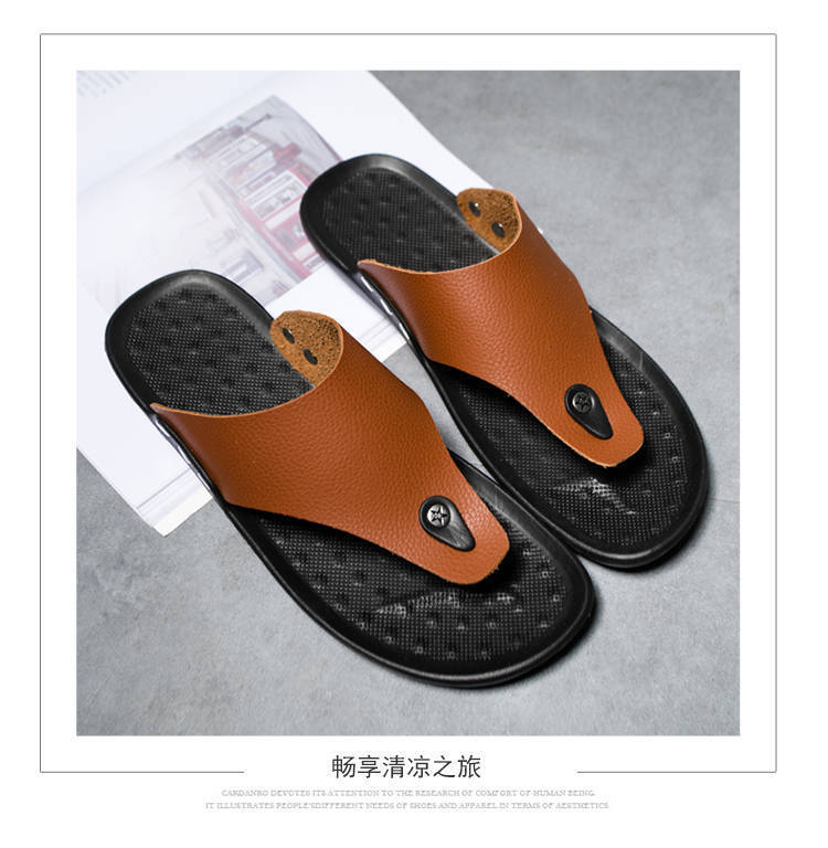2026 New Slippers Men Flip-Flops for Men Beach Slippers Brown Sandals Comfortable Shoes Non-Slip Bathroom Shoes Men Shoes