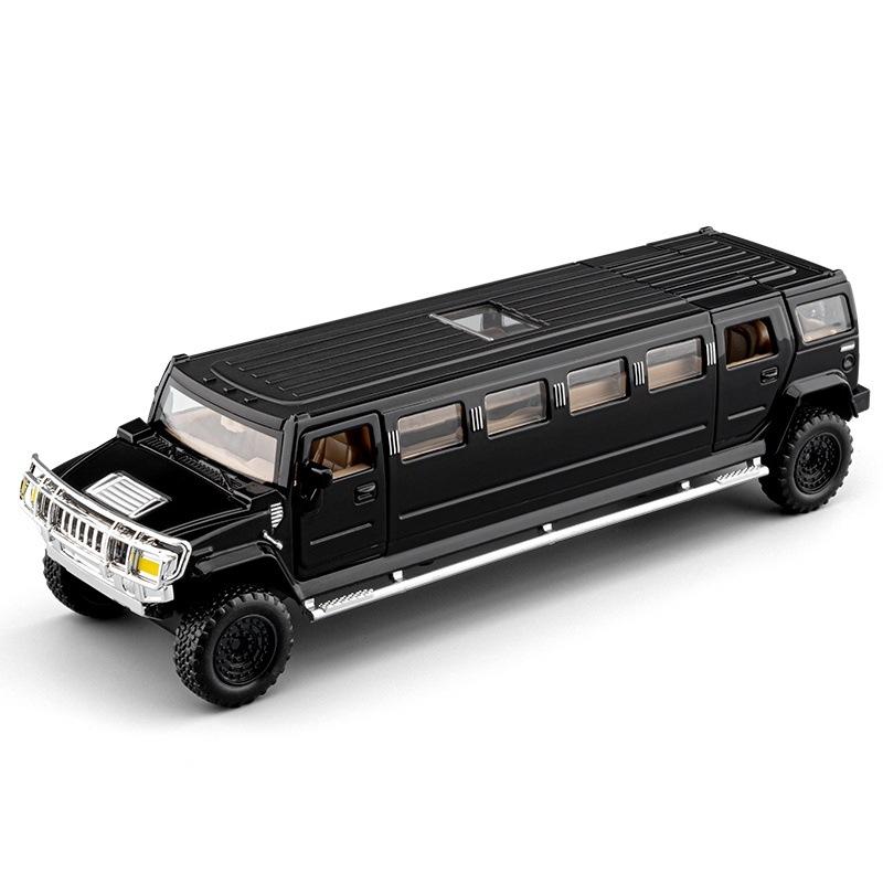 1:32 Lengthened Car Simulation Alloy Car Model Sound and Light Pull Back Toy Car Ornament Wholesale
