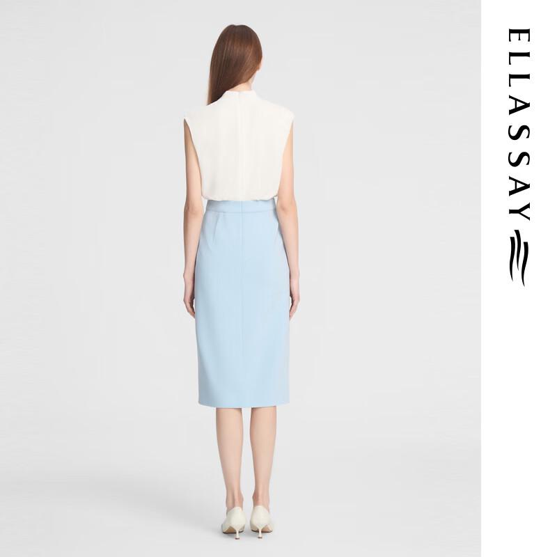 ELLASSAY Women's Fall Faux Two-Piece Acetate Blend Midi Dress