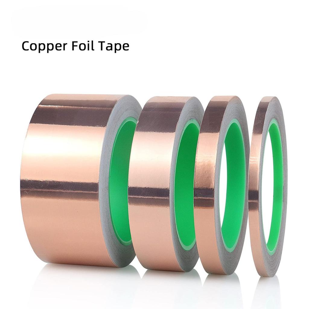 20M DIY Copper Foil Tape Double-Sided Conductive Adhesive EMI Shielding Anti-static Repair Snail Slug Barrier 10M 20M Option