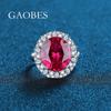 S925 Sterling Silver Women's Ring with Blue, Red, and Yellow Gemstones - 10 Carat Full Diamond Design.