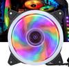 RGB Fan Multicolored Chassis Fans Desktop Computer CPU Cooling Aurora Silent 12cm(Aurora Double Aperture Multicolored