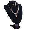 Rhinestone Clavicle Necklace & Earring Set for Brides - Korean Style, Simple & Versatile for Wedding or Evening Gown.