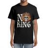 Men's Women's Black No King Vintage Distressed T-Shirt  Crown Skull With Orange Hair Retro Grun