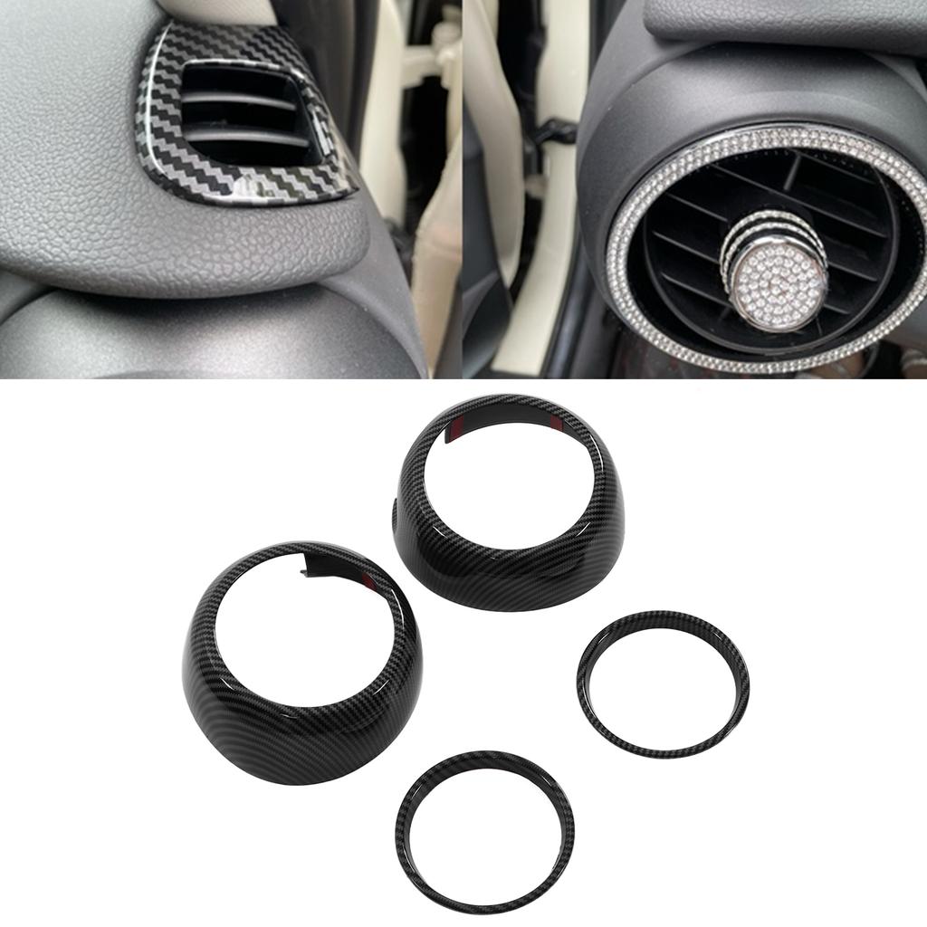 4pcs Carbon Fiber Style Door Midrange Speaker Cover Trims for Cooper Hatchback F55 F56 F57 2014‑2021