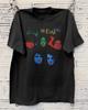 T-shirt The Cure Band Visages Colorés Unisexe Coton Noir