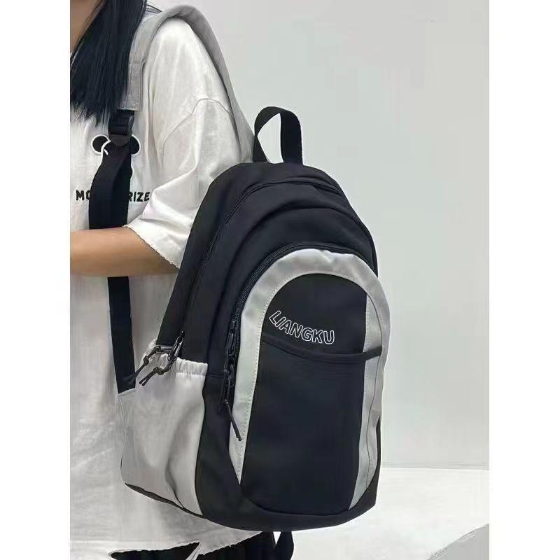 IELGY Schoolbag Female College Students Original Design Sense Niche Simple Versatile Korean Junior High School High School Students Backpack Female