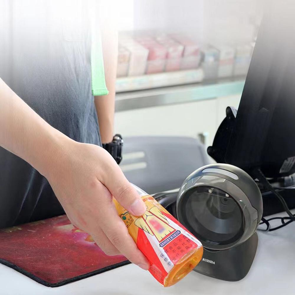 Desktop QR Code Scanner Hands-Free USB Wired Barcode Reader Platform Automatic Scanning Bar Code Scanner 1D 2D Table Bar Reader