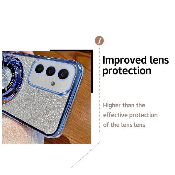 

Phone Case for Samsung Galaxy A35 5G Case Glitter Bling Cute Sparkly with Ring Holder Kickstand Soft TPU Slim Clear Protective Case Cover for Samsung фиолетовый