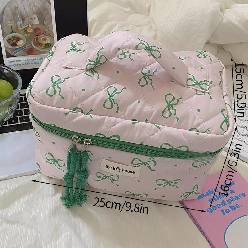 Make-up-Aufbewahrungstaschen mit Blumendruck, für Damen und Mädchen, Reise-Kulturtasche, Make-up-Tasche, Organizer, Kosmetiktasche, Reißverschluss, gesteppte Tasche